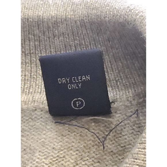 Woods & Gray Mens 100% Cashmere Polo Sweater Med. Gray Button Long Sleeve - Picture 7 of 11